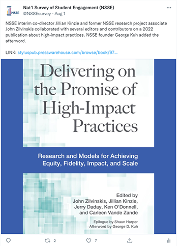 twitter feed high impact practice